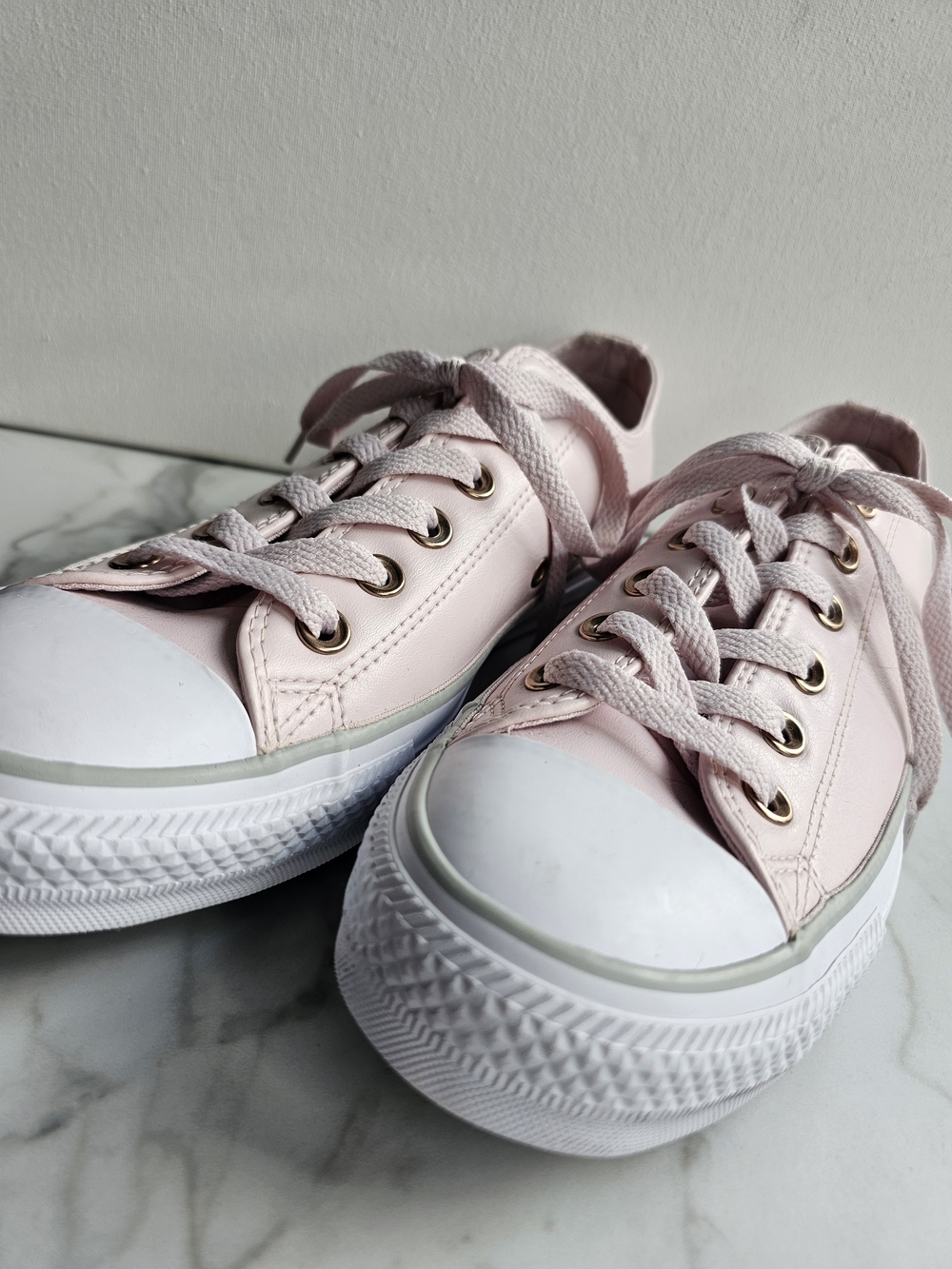 Women's Low-Top Pastel Pink Canvas Sneakers - Picture 6 of 7